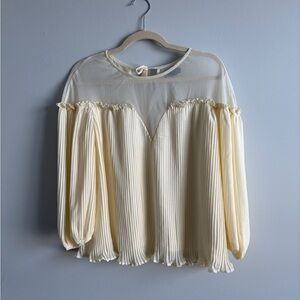 Elegant Cream Sheer Blouse